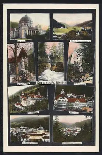 AK St. Blasien, Kirche, Kraftdenkmal, Sanatorium und Kurhaus