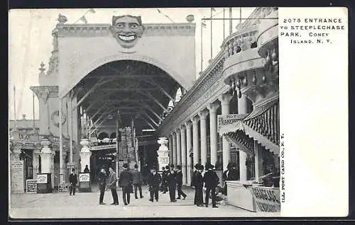 AK Coney Island, N.Y., Entrance to Steeplechase Park