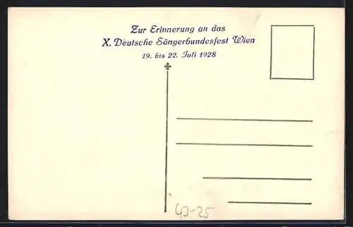 AK Wien, 10. Deutsches Sängerbundesfest 1928, Sängerbund der Bäcker Wiens gegründet 1882