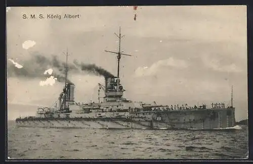 AK S.M.S. König Albert in Fahrt