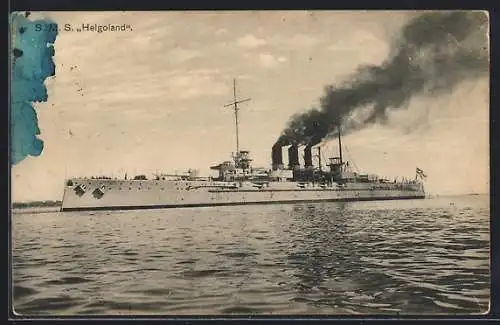 AK Panzerschiff SMS Helgoland in Fahrt