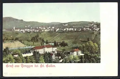 AK Bruggen bei St. Gallen, Ortsansicht aus der Vogelschau