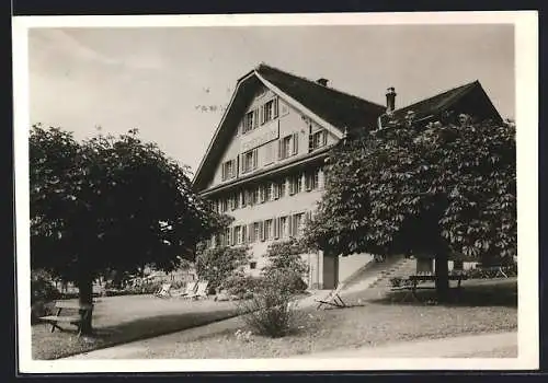 AK Weggis, Pension Friedheim mit Garten