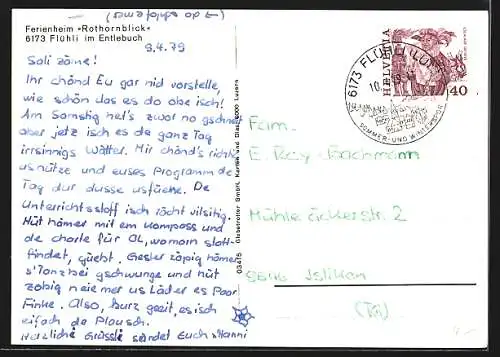 AK Flühli im Entlebuch, Ferienheim Rothornblick mit Garten