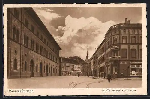 AK Kaiserslautern, Partie an der Fruchthalle, mit Haus der Betten