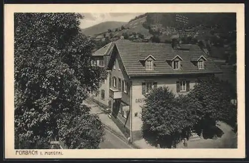 AK Forbach /Murgtal, Gasthaus-Pension grüner Hof K. Maier Wwe. aus der Vogelschau