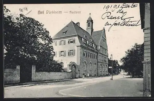 AK Bad Dürkheim, Postamt mit Strasse