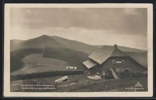 AK Hofbauden /Riesengebirge, Blick gegen den Wolfkamm