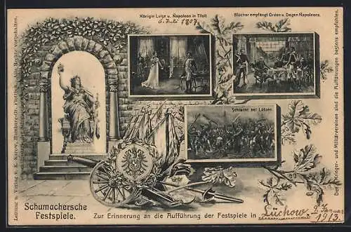 AK Schumachersche Festspiele, Napoleon und Königin Luise in Tilsit