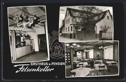 AK Sonderbach im Odw., Gasthaus und Pension Felsenkeller, Innenansichten