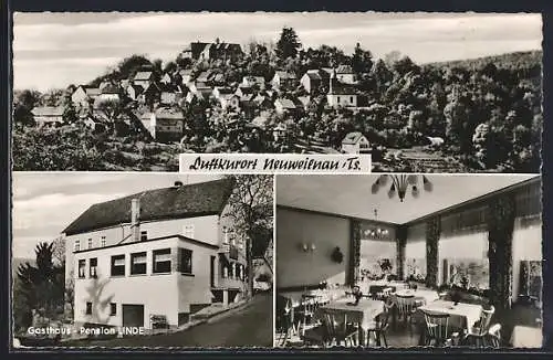 AK Neuweilnau /Ts., Gasthaus-Pension Linde, Innenansicht, Teilansicht