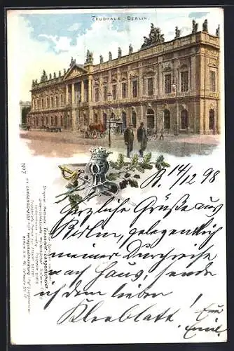 Lithographie Berlin, Zeughaus mit Strassenpartie