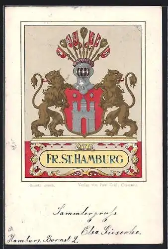 Künstler-AK Hamburg, Stadtwappen
