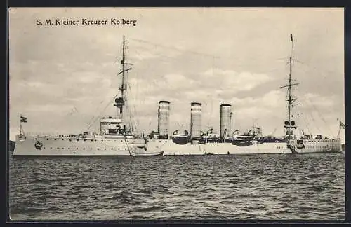 AK S. M. Kleiner Kreuzer Kolberg vor Anker