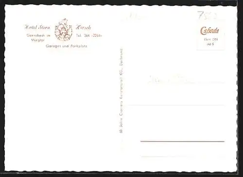 AK Gernsbach, Hotel Stern-Hirsch, Ortsansicht