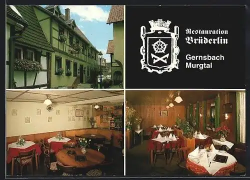 AK Gernsbach /Murgtal, Restaurant Brüderlin, Hauptstrasse 3, Innenansichten