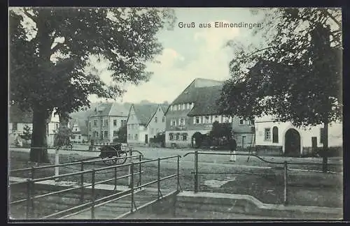 AK Ellmendingen, Strassenpartie mit Gasthaus