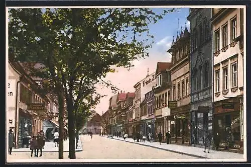 AK Frankenthal / Pfalz, Bahnhofstrasse mit Geschäften
