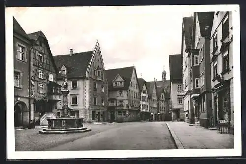 AK Sigmaringen, Fürst-Wilhelm-Strasse mit Säulendenkmal