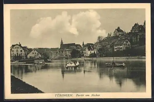 AK Tübingen, Neckarpartie mit Ruderbooten