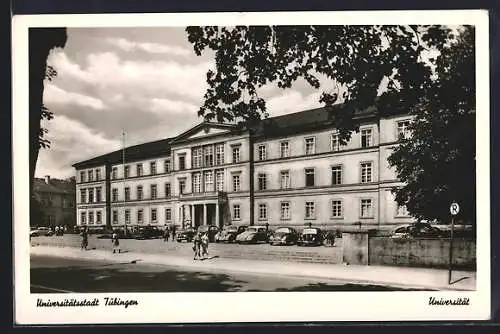 AK Tübingen, Universität mit Parkplatz, VW-Käfer