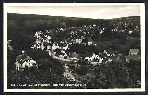 AK Würm / Pforzheim, Ortsansicht vom Platz