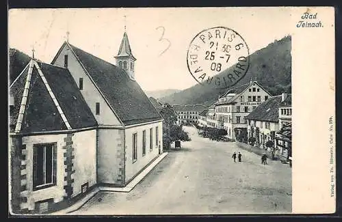 AK Bad Teinach, Strassenpartie mit Turmgebäude aus der Vogelschau