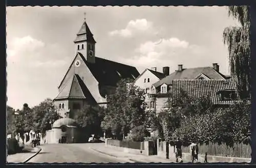 AK Kempten /Allgäu, Strassenpartie mit Klosterkirche