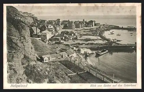 AK Helgoland, Blick von Süden auf das Unterland