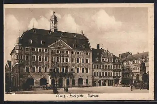 AK Coburg, Marktplatz, Rathaus