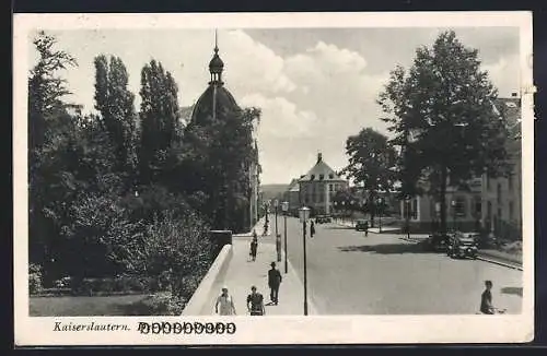 AK Kaiserslautern, Strassenansicht mit Brücke