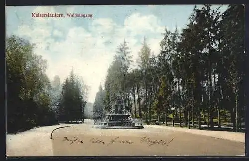 AK Kaiserslautern, Waldeingang mit Brunnen