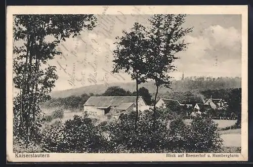 AK Kaiserslautern, Blick auf Bremerhof und Humbergturm