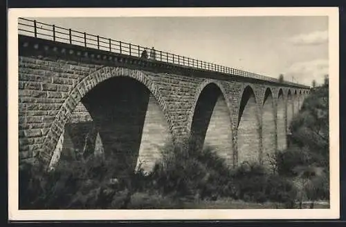 AK Kaiserslautern, Waschmühltalbrücke mit Passanten