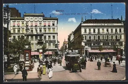 AK Berlin, Friedrichstrasse Ecke Strasse unter den Linden mit Victoria-Cafe