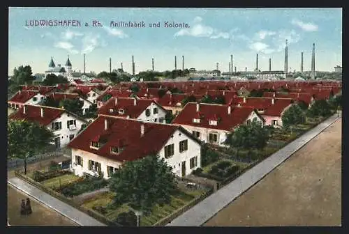 AK Ludwigshafen a. Rh., Anilinfabrik und Kolonie