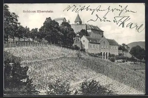 AK Gernsbach /Murgthal, Schloss Eberstein mit Feld