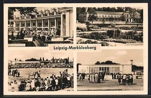 AK Leipzig-Markkleeberg, HO-Park-Gaststätte, Vorführring, Eingang in Leipzig-Dölitz