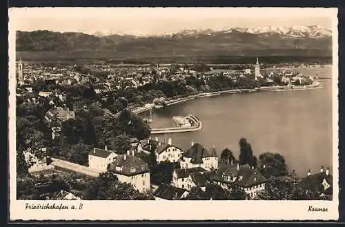 AK Friedrichshafen a. B., Teilansicht mit Bergen