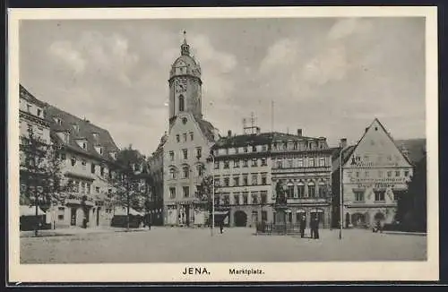 AK Jena, Marktplatz mit Weinhandlung Göhre