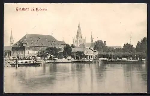 AK Konstanz, Dampfer liegen im Hafen