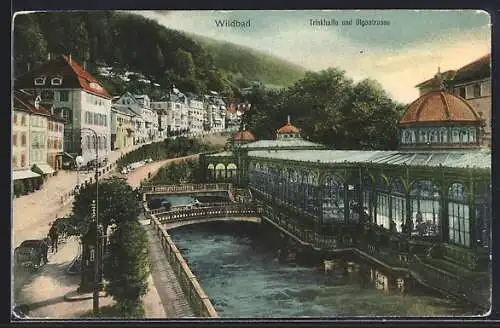 AK Bad Wildbad, Trinkhalle und Olgastrasse