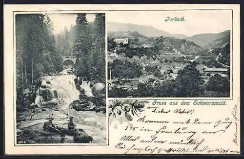 AK Forbach /Schwarzwald, Teilansicht, Partie im Raumünzachthale