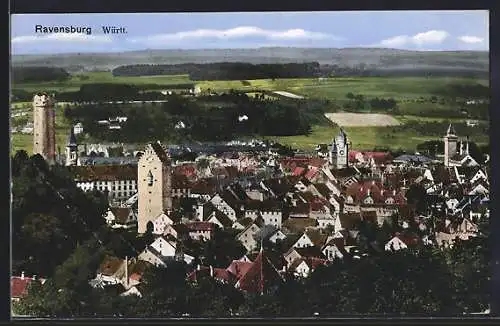 AK Ravensburg /Württ., Teilansicht mit Turm