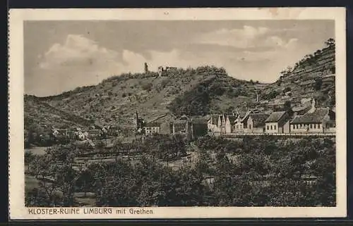 AK Limburg / Bad Dürkheim, Kloster-Ruine mit Grethen