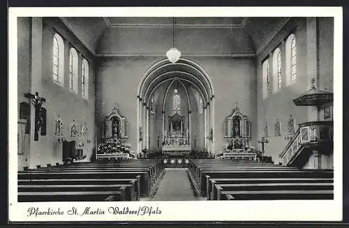 AK Waldsee /Pfalz, Pfarrkirche St. Martin, Innenansicht