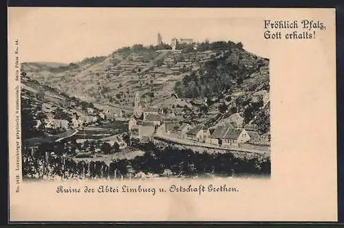 AK Grethen /Pfalz, Ruine der Abtei Limburg mit Teilansicht