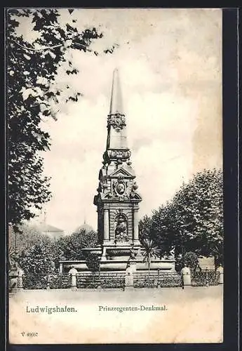 AK Ludwigshafen / Rhein, Prinzregenten-Denkmal