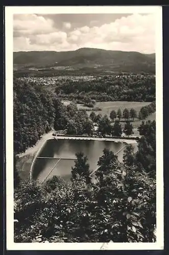 AK Gaggenau /Murgtal, Waldseebad aus der Vogelschau
