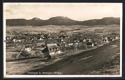 AK Endingen b. Balingen, Teilansicht mit Bergen